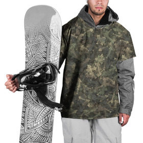 Накидка на куртку 3D с принтом Камуфляж с рыбьими скелетам в Санкт-Петербурге, 100% полиэстер |  | кость | милитари | море | паттерн | рыба | рыбалка | текстура | хаки