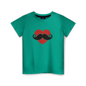 Детская футболка хлопок с принтом Носи усы! Wear mustache! в Санкт-Петербурге, 100% хлопок | круглый вырез горловины, полуприлегающий силуэт, длина до линии бедер | beard | movember | mustache | борода | усабрь | усы