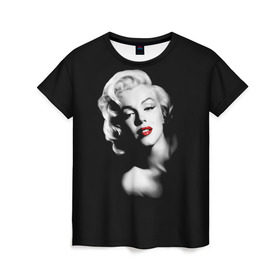 Женская футболка 3D с принтом Мэрилин Монро в Санкт-Петербурге, 100% полиэфир ( синтетическое хлопкоподобное полотно) | прямой крой, круглый вырез горловины, длина до линии бедер | marilyn monroe | актриса | блондинка | губы | звезда | кино | певица
