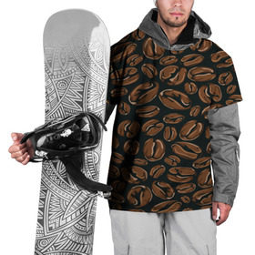 Накидка на куртку 3D с принтом Арабика в Санкт-Петербурге, 100% полиэстер |  | Тематика изображения на принте: beens | coffee | pattern | бобы | зерна | кофе | паттерн