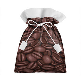 Подарочный 3D мешок с принтом Зёрна кофе в Санкт-Петербурге, 100% полиэстер | Размер: 29*39 см | Тематика изображения на принте: beans | coffee | бобы | паттерн
