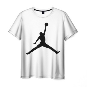 Мужская футболка 3D с принтом Michael Jordan в Санкт-Петербурге, 100% полиэфир | прямой крой, круглый вырез горловины, длина до линии бедер | Тематика изображения на принте: логотип майкл джордан
