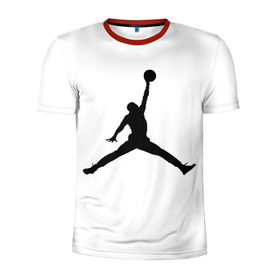 Мужская футболка 3D спортивная с принтом Michael Jordan в Санкт-Петербурге, 100% полиэстер с улучшенными характеристиками | приталенный силуэт, круглая горловина, широкие плечи, сужается к линии бедра | логотип майкл джордан