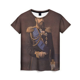 Женская футболка 3D с принтом Александр III Миротворец в Санкт-Петербурге, 100% полиэфир ( синтетическое хлопкоподобное полотно) | прямой крой, круглый вырез горловины, длина до линии бедер | имерский царь