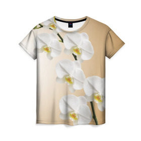 Женская футболка 3D с принтом Orhid в Санкт-Петербурге, 100% полиэфир ( синтетическое хлопкоподобное полотно) | прямой крой, круглый вырез горловины, длина до линии бедер | девушки | красота | орхидея | прелесть | цветы