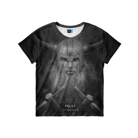 Детская футболка 3D с принтом Олаф в Санкт-Петербурге, 100% гипоаллергенный полиэфир | прямой крой, круглый вырез горловины, длина до линии бедер, чуть спущенное плечо, ткань немного тянется | league of legends | lol | olaf | viking | викинг | лига легенд | лол | олаф