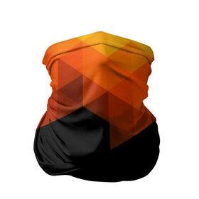 Бандана-труба 3D с принтом Trianse в Санкт-Петербурге, 100% полиэстер, ткань с особыми свойствами — Activecool | плотность 150‒180 г/м2; хорошо тянется, но сохраняет форму | Тематика изображения на принте: оранжевый | полигон | треугольники | черный