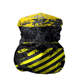 Бандана-труба 3D с принтом Grunge Line в Санкт-Петербурге, 100% полиэстер, ткань с особыми свойствами — Activecool | плотность 150‒180 г/м2; хорошо тянется, но сохраняет форму | желтый | полосы | серый | черный