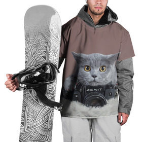 Накидка на куртку 3D с принтом Котик фотограф в Санкт-Петербурге, 100% полиэстер |  | кот | котик | кошка | объектив | фотоаппарат | фотограф