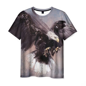 Мужская футболка 3D с принтом Eagle в Санкт-Петербурге, 100% полиэфир | прямой крой, круглый вырез горловины, длина до линии бедер | artwork | birds | eagle