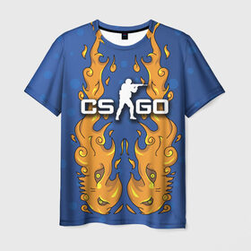 Мужская футболка 3D с принтом Fire Elemental в Санкт-Петербурге, 100% полиэфир | прямой крой, круглый вырез горловины, длина до линии бедер | Тематика изображения на принте: counter | cs | cs:go | go | strike | дух | огня