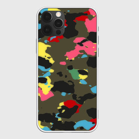 Чехол для iPhone 12 Pro Max с принтом Цветной камуфляж в Санкт-Петербурге, Силикон |  | маскировка | пестрый | разноцветный | яркий