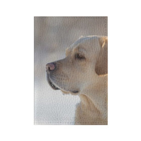 Обложка для паспорта матовая кожа с принтом Лабрадор в Санкт-Петербурге, натуральная матовая кожа | размер 19,3 х 13,7 см; прозрачные пластиковые крепления | Тематика изображения на принте: далматин | далматинец | дворняга | лабрадор | любимец | овчарка | пес | питомец | самоед | собака | собачка | щенок