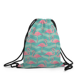 Рюкзак-мешок 3D с принтом flamingo в Санкт-Петербурге, 100% полиэстер | плотность ткани — 200 г/м2, размер — 35 х 45 см; лямки — толстые шнурки, застежка на шнуровке, без карманов и подкладки | flamingo | абстракция | фламинго