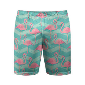 Мужские шорты 3D спортивные с принтом flamingo в Санкт-Петербурге,  |  | flamingo | абстракция | фламинго