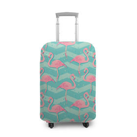 Чехол для чемодана 3D с принтом flamingo в Санкт-Петербурге, 86% полиэфир, 14% спандекс | двустороннее нанесение принта, прорези для ручек и колес | flamingo | абстракция | фламинго