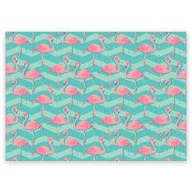 Поздравительная открытка с принтом flamingo в Санкт-Петербурге, 100% бумага | плотность бумаги 280 г/м2, матовая, на обратной стороне линовка и место для марки
 | Тематика изображения на принте: flamingo | абстракция | фламинго