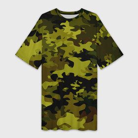 Платье-футболка 3D с принтом Camouflage в Санкт-Петербурге,  |  | камуфляж | хаки