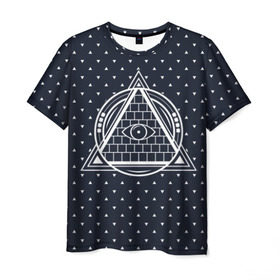 Мужская футболка 3D с принтом Illuminati в Санкт-Петербурге, 100% полиэфир | прямой крой, круглый вырез горловины, длина до линии бедер | illuminati | pyramid | загадка | иллюминаты | око | пирамида | просвещение | просвещенные | тайна
