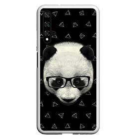 Чехол для Honor 20 с принтом Умная панда в Санкт-Петербурге, Силикон | Область печати: задняя сторона чехла, без боковых панелей | Тематика изображения на принте: animal | bear | beast | hipster | panda | smart | животное | зверь | медведь | очки | панда | свэг | умный | хипстер