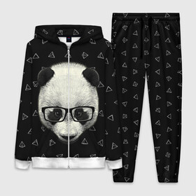 Женский костюм 3D с принтом Умная панда в Санкт-Петербурге,  |  | animal | bear | beast | hipster | panda | smart | животное | зверь | медведь | очки | панда | свэг | умный | хипстер