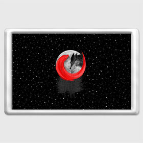 Магнит 45*70 с принтом Красная шапочка в Санкт-Петербурге, Пластик | Размер: 78*52 мм; Размер печати: 70*45 | animal | beast | girl | moon | rage | roar | space | star | wolf | волк | девушка | животное | зверь | космос | красная | луна | рык | сказка | шапочка | ярость