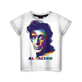 Детская футболка 3D с принтом Al Pacino в Санкт-Петербурге, 100% гипоаллергенный полиэфир | прямой крой, круглый вырез горловины, длина до линии бедер, чуть спущенное плечо, ткань немного тянется | актёр | аль пачино | артист | звезда | кино | киноактёр | кинозвезда | кинофильм | роль