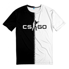 Мужская футболка 3D с принтом CS:GO в Санкт-Петербурге, 100% полиэфир | прямой крой, круглый вырез горловины, длина до линии бедер | counter | cs | strike | контр | кс | страйк