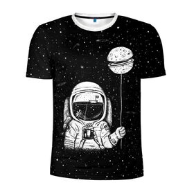 Мужская футболка 3D спортивная с принтом Астронавт с шариком в Санкт-Петербурге, 100% полиэстер с улучшенными характеристиками | приталенный силуэт, круглая горловина, широкие плечи, сужается к линии бедра | astronaut | cosmonaut | cosmos | dead | galaxy | moon | planet | space | star | universe | астронавт | вселенная | галактика | звезды | космонавт | космос | луна | планета | шарик