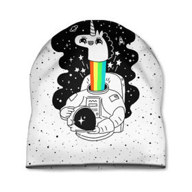 Шапка 3D с принтом Единорог астронавт в Санкт-Петербурге, 100% полиэстер | универсальный размер, печать по всей поверхности изделия | astronaut | cosmonaut | cosmos | galaxy | planet | space | star | universe | астронавт | бесконечность | вселенная | галактика | единорог | звезды | космонавт | космос | планета