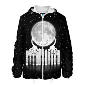 Мужская куртка 3D с принтом Лунная мелодия в Санкт-Петербурге, ткань верха — 100% полиэстер, подклад — флис | прямой крой, подол и капюшон оформлены резинкой с фиксаторами, два кармана без застежек по бокам, один большой потайной карман на груди. Карман на груди застегивается на липучку | astronaut | cosmonaut | cosmos | galaxy | meteor | moon | planet | space | universe | астронавт | вселенная | галактика | звезды | космонавт | космос | луна | мелодия | музыка | ноты