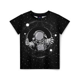 Детская футболка 3D с принтом Черная дыра в Санкт-Петербурге, 100% гипоаллергенный полиэфир | прямой крой, круглый вырез горловины, длина до линии бедер, чуть спущенное плечо, ткань немного тянется | astronaut | cosmonaut | cosmos | galaxy | meteor | moon | planet | space | star | universe | астронавт | бесконечность | вселенная | галактика | космонавт | космос | черная дыра