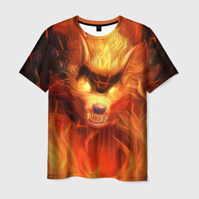 Мужская футболка 3D с принтом Fire Wolf в Санкт-Петербурге, 100% полиэфир | прямой крой, круглый вырез горловины, длина до линии бедер | league of legends | lol | warwick | wolf | варвик | волк | лига легенд | лол