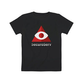 Детская футболка хлопок с принтом SecuroServ в Санкт-Петербурге, 100% хлопок | круглый вырез горловины, полуприлегающий силуэт, длина до линии бедер | auto | grand | gta | theft | гта