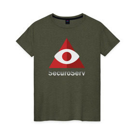 Женская футболка хлопок с принтом SecuroServ в Санкт-Петербурге, 100% хлопок | прямой крой, круглый вырез горловины, длина до линии бедер, слегка спущенное плечо | auto | grand | gta | theft | гта