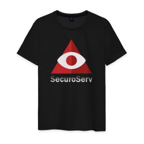 Мужская футболка хлопок с принтом SecuroServ в Санкт-Петербурге, 100% хлопок | прямой крой, круглый вырез горловины, длина до линии бедер, слегка спущенное плечо. | auto | grand | gta | theft | гта