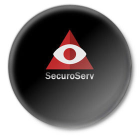 Значок с принтом SecuroServ в Санкт-Петербурге,  металл | круглая форма, металлическая застежка в виде булавки | auto | grand | gta | theft | гта