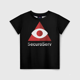 Детская футболка 3D с принтом SecuroServ в Санкт-Петербурге, 100% гипоаллергенный полиэфир | прямой крой, круглый вырез горловины, длина до линии бедер, чуть спущенное плечо, ткань немного тянется | auto | grand | gta | theft | гта