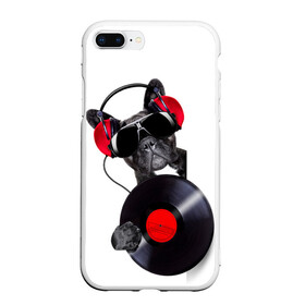 Чехол для iPhone 7Plus/8 Plus матовый с принтом DJ бульдог в Санкт-Петербурге, Силикон | Область печати: задняя сторона чехла, без боковых панелей | бульдог | винил | диджей | музыка | наушники | очки | пёс | пластинка | собака | юмор