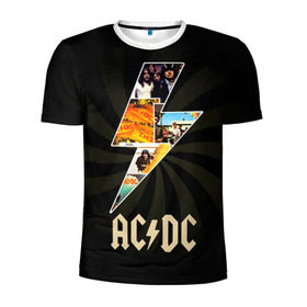 Мужская футболка 3D спортивная с принтом AC/DC 7 в Санкт-Петербурге, 100% полиэстер с улучшенными характеристиками | приталенный силуэт, круглая горловина, широкие плечи, сужается к линии бедра | 