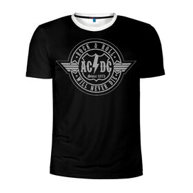 Мужская футболка 3D спортивная с принтом AC/DC 2 в Санкт-Петербурге, 100% полиэстер с улучшенными характеристиками | приталенный силуэт, круглая горловина, широкие плечи, сужается к линии бедра | Тематика изображения на принте: 