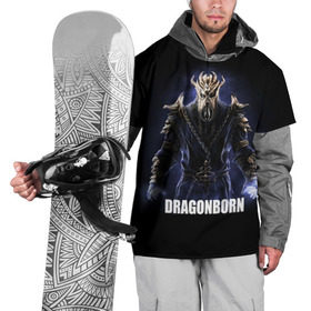 Накидка на куртку 3D с принтом Dragonborn в Санкт-Петербурге, 100% полиэстер |  | Тематика изображения на принте: game | the elder scrolls v: skyrim | драконорожденный | игра | игрок