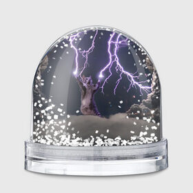 Водяной шар с принтом Грозовой кошак в Санкт-Петербурге, Пластик | Изображение внутри шара печатается на глянцевой фотобумаге с двух сторон | lightning cat