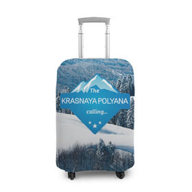 Чехол для чемодана 3D с принтом Красная поляна в Санкт-Петербурге, 86% полиэфир, 14% спандекс | двустороннее нанесение принта, прорези для ручек и колес | горнолыжный курорт | горы | зима | красная поляна | лыжи | парк | роза хуторов | снег | сноутборд | сочи