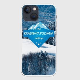 Чехол для iPhone 13 mini с принтом Красная поляна в Санкт-Петербурге,  |  | Тематика изображения на принте: горнолыжный курорт | горы | зима | красная поляна | лыжи | парк | роза хуторов | снег | сноутборд | сочи