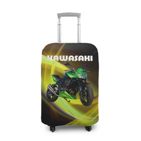 Чехол для чемодана 3D с принтом Kawasaki в Санкт-Петербурге, 86% полиэфир, 14% спандекс | двустороннее нанесение принта, прорези для ручек и колес | moto | байк | байкер | мото | мотогонки | мотоспорт | мотоцикл