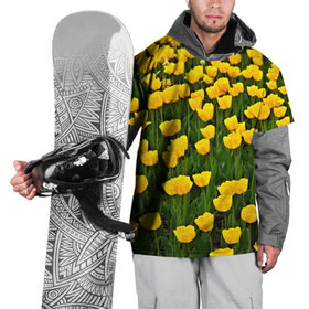 Накидка на куртку 3D с принтом Жёлтые тюльпаны в Санкт-Петербурге, 100% полиэстер |  | Тематика изображения на принте: поле | цветы | яркий