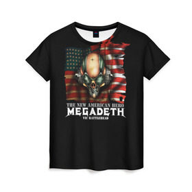 Женская футболка 3D с принтом Megadeth #3 в Санкт-Петербурге, 100% полиэфир ( синтетическое хлопкоподобное полотно) | прямой крой, круглый вырез горловины, длина до линии бедер | dave | megadeth | metal | mustaine | rattlehead | rock | thrash | vic | дейв | мастейн | мегадез | мегадет | мегедес | метал | рок | треш