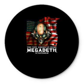 Коврик круглый с принтом Megadeth #3 в Санкт-Петербурге, резина и полиэстер | круглая форма, изображение наносится на всю лицевую часть | dave | megadeth | metal | mustaine | rattlehead | rock | thrash | vic | дейв | мастейн | мегадез | мегадет | мегедес | метал | рок | треш
