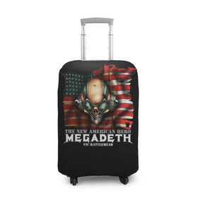 Чехол для чемодана 3D с принтом Megadeth #3 в Санкт-Петербурге, 86% полиэфир, 14% спандекс | двустороннее нанесение принта, прорези для ручек и колес | dave | megadeth | metal | mustaine | rattlehead | rock | thrash | vic | дейв | мастейн | мегадез | мегадет | мегедес | метал | рок | треш
